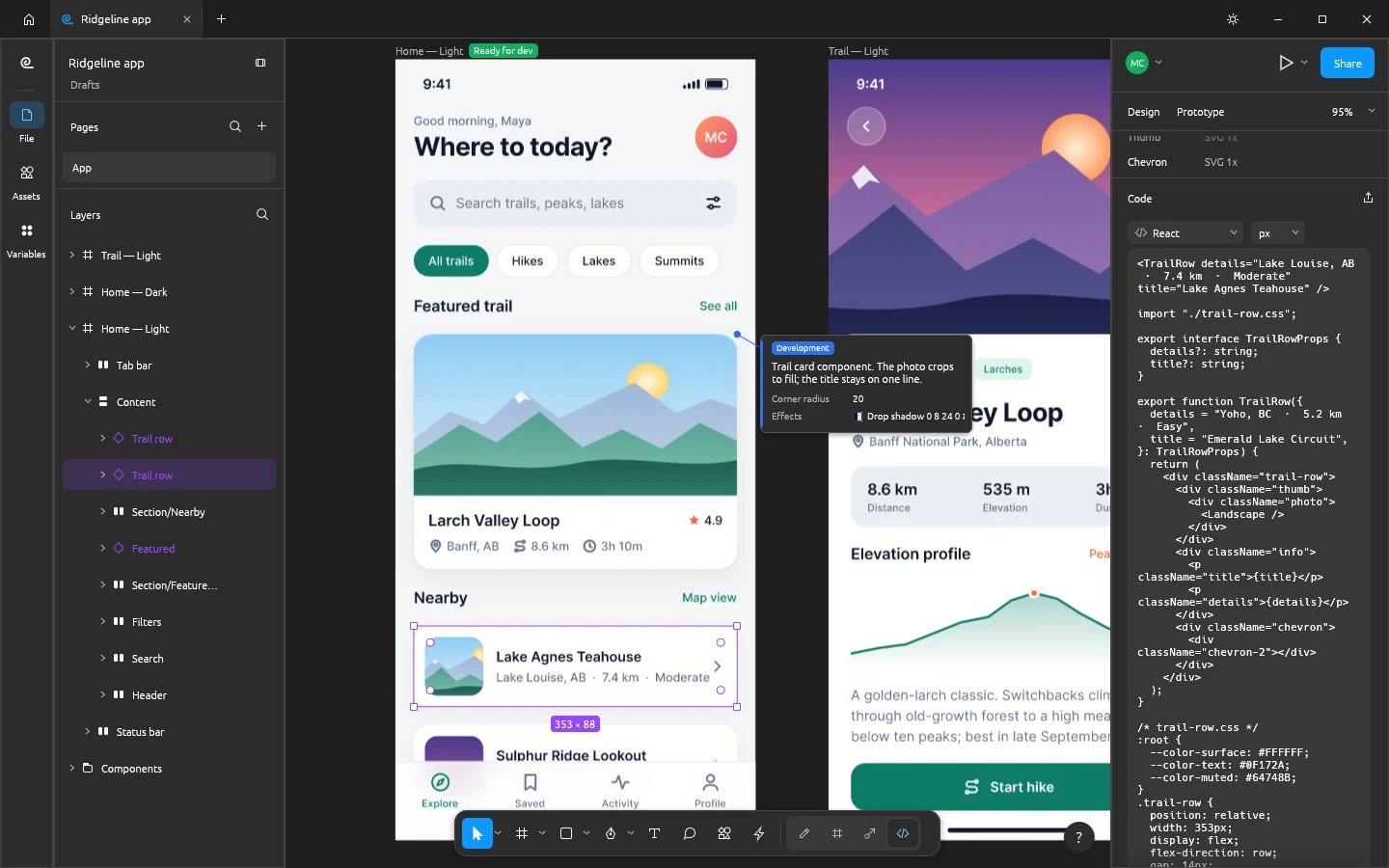 Dev Mode with annotations and generated code in FigCraft